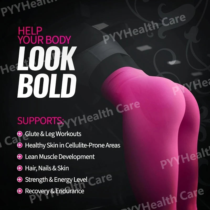 Creatine for Women Booty Builder Supplement with Collagen & BCAA Supports Muscle Development Post-Workout Recovery Elasticity