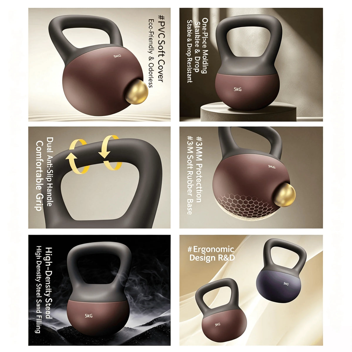 1 pcs Non‑Slip Soft Kettlebell for Strength Training