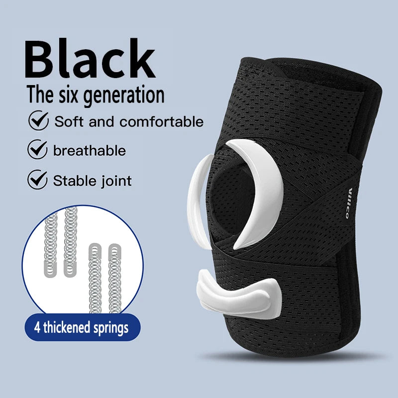 TRALOW Adjustable Meniscus Knee Brace with Side Stabilizers Breathable Mesh Fabric for Running,Injury Recovery,Joint Pain Relief