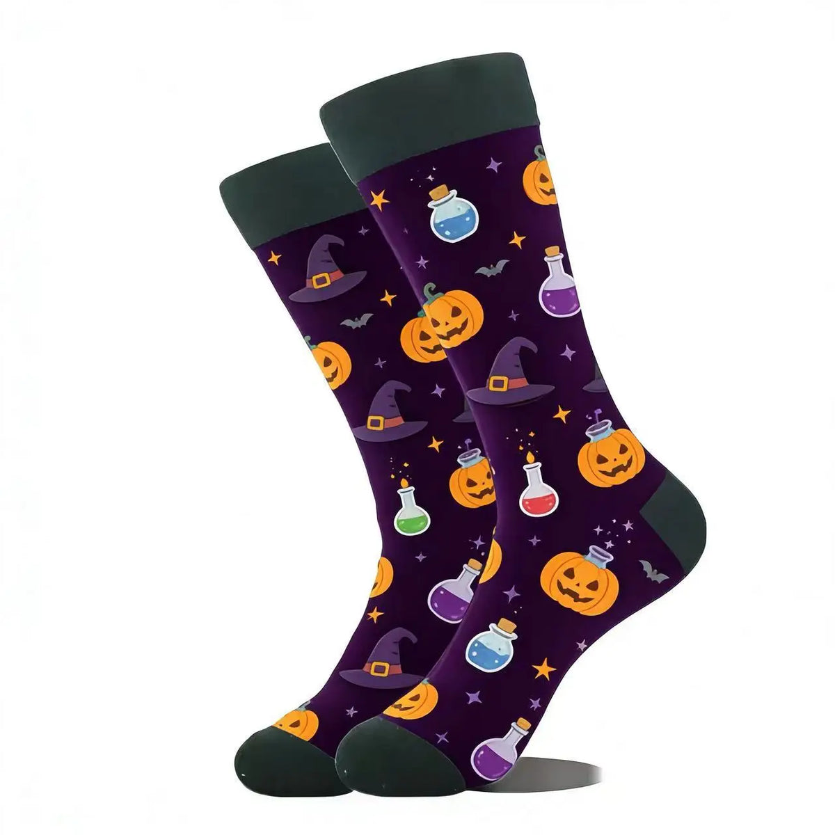 1 Pair of Personality Bat Mid Tube Men's Socks Skull Women's Socks Spider Tide Socks Bloody Hand Halloween Women's Socks