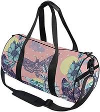 Black Skull Moth Duffel Bags Magic Skulls Sports Gym Bag Travel Luggage Overnight Bags for Men Women Duffel Bags for Traveling
