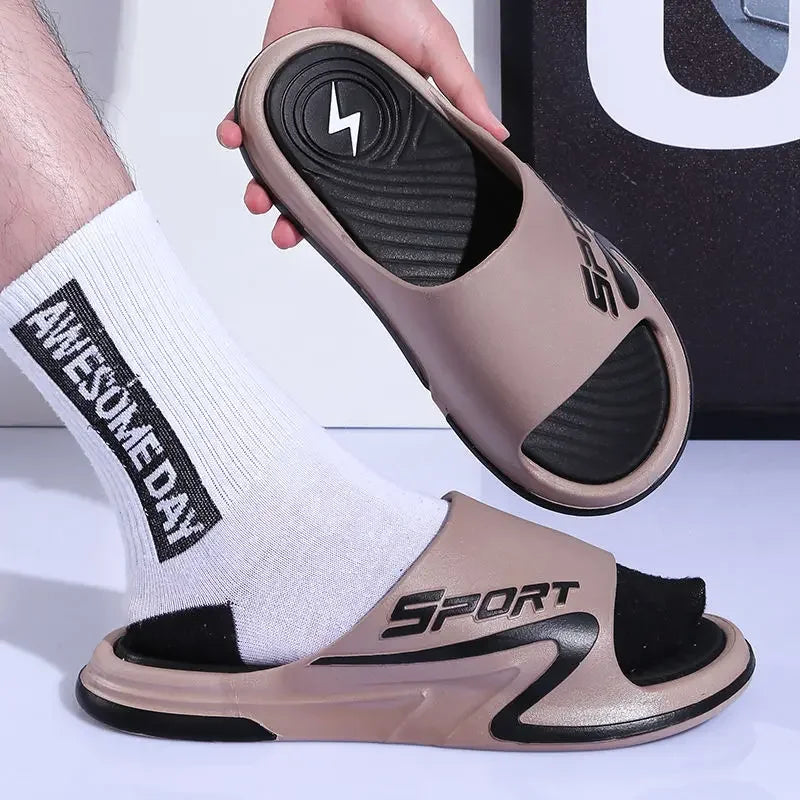 Male Slipper Indoor Slip-resistant House Slides Flat Walk Around Home Men's Shoe Trend 2025 Eva Cheap Shoes Liquidation Adult
