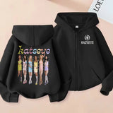 2026 New Toddler Girl Clothes Katseye Zipper Hoodie Boys Fashion Casual Sweatshirt Kids KATSEYE Zip UP Hooded Tops