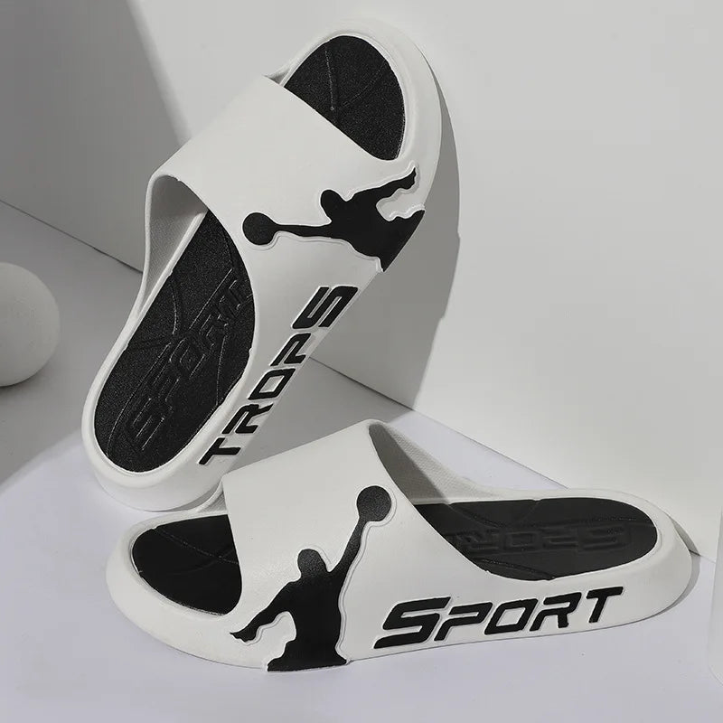 Fashion Men's Slippers PVC Soft Sole Non-slip Slides Casual Outdoor Beach Flip Flops Home Bathroom Couples Slippers New Sandal