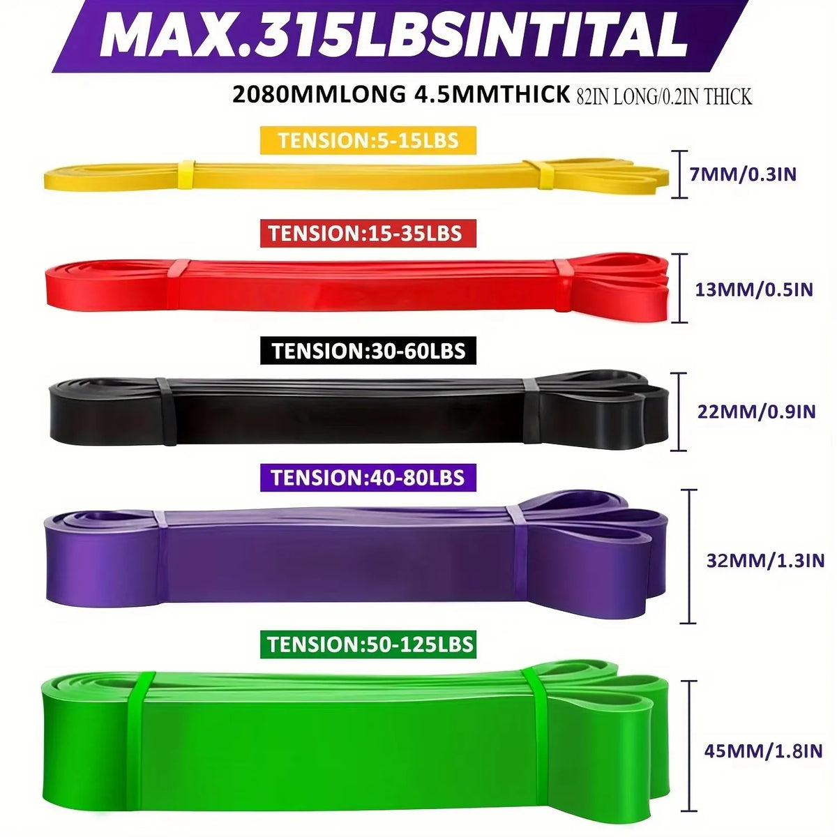New 1Pcs Tough Latex Resistance Band Elastic Exercise Strength Pull-Ups Auxiliary Band Fitness Equipment Strengthening Train