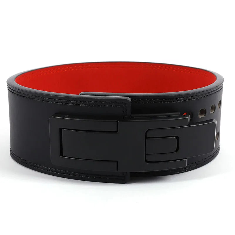 Weightlifting Belt Cowhide Leather Lever Buckle Waist Support Powerlifting Strong Pull Squat Deadlift Gym Training Powerlifters