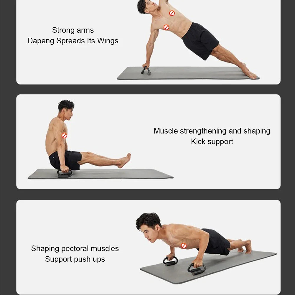 S Shape Push-up Handles No-Slip Foam Handle Push Up Stand Aluminium Alloy Exercise Board Home Fitness Chest Training Equipment