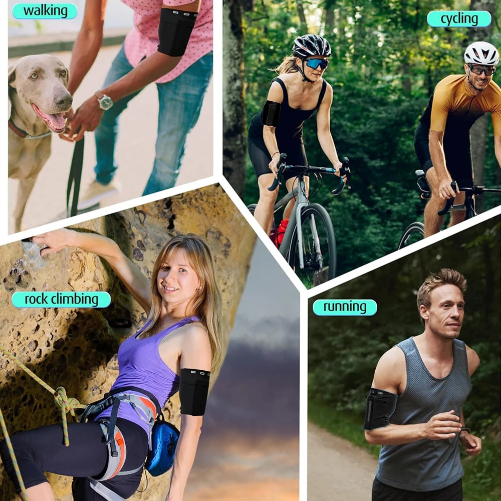 Sports Arm Bag Phone Holder for Running, Cell Phone Arm Bands, Phone Strap Armband for Men Women Running, Walking, Hiking,Biking