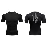 Dagger Print Compression Shirts for Men Athletic Quick Dry Tshirt Tops Rash Guard Gym Workout Running Baselayers Undershirts