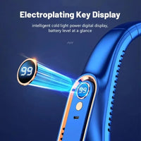 2026 New 5-Speed Neck Fan Portable Fan with 720° Dual-Sided Cooling Wind Digital Display USB Rechargeable for Outdoor Gym Office