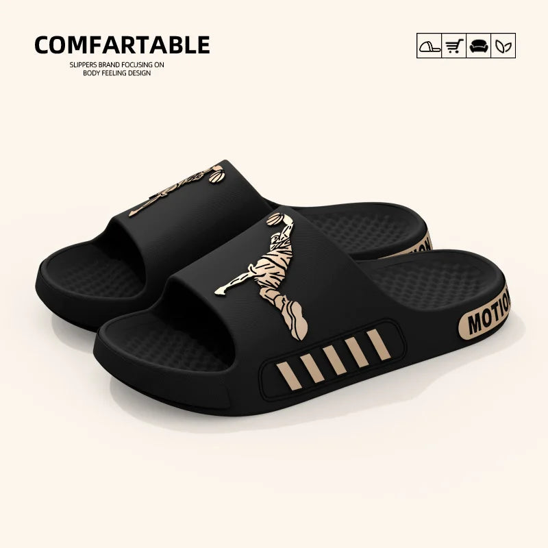Men's Slippers for Outdoor Wear, Summer Home, Thick Soled Shower, anti Slip Sports, Cool Slippers for Cooldown