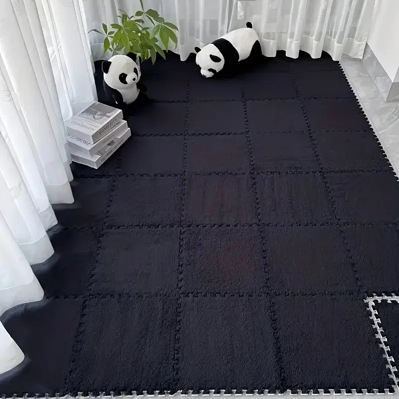 Plush Foam Interlocking Yoga Mat Tiles Thick Non-Slip Exercise Floor Cushioned Puzzle Mat for Home Gym Pilates Fitness Tatami