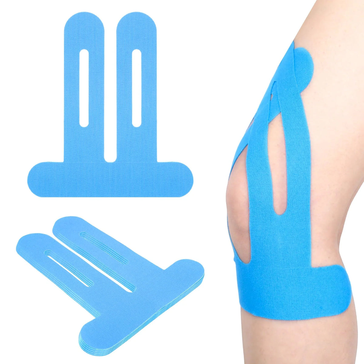 10pcs Kinesiology Tape for Knees, Knee Support & Stability, Knee Pain Relief Athletic Tape - Waterproof & Elastic, Breathable