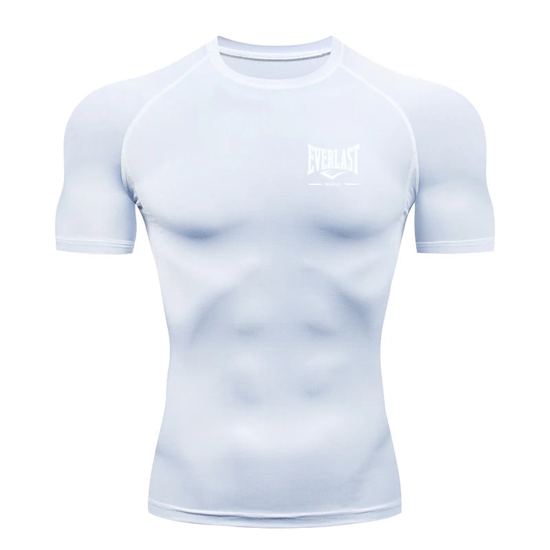 New Men's Running Compression T-Shirt Short Sleeve Gym Workout Shirts Fitness Shirts Men's Jogging Sportswear Sweatshirts