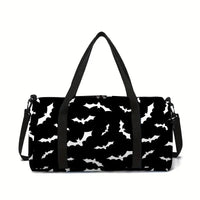 White Bat Black Large Capacity Luggage Bag for Boy and Girls Best Gifts 2D Flat Cartoon Travel Duffels Hand Bag for Children