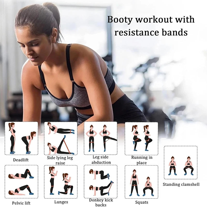 1/5PCS Resistance Bands TPE Elastic Loop Stretch Band Hip Tension Band Leg Fitness Exercise Training Pilates Yoga Gym Equipment