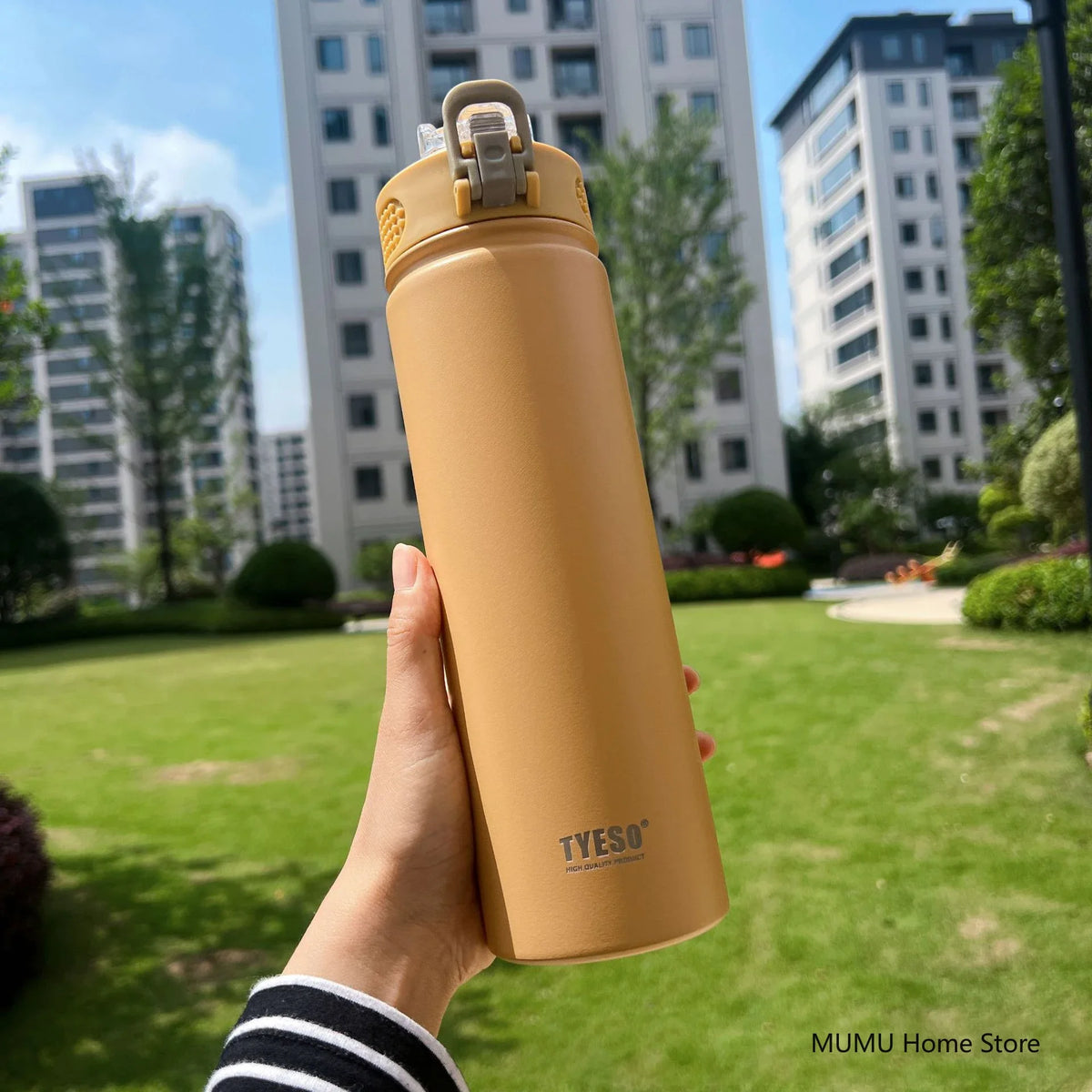 TYESO 600/750ML Stainless Steel Thermo Bottle Car Thermal Cup Sports Water Bottles Keep Cold and Hot Vacuum Flasks Insulated Cup
