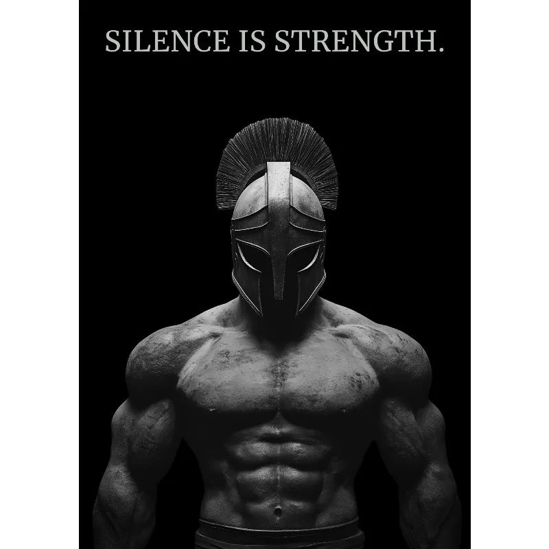Retro Spartan Warrior Caesar Roman Statue Motivational Quotes Poste Canvas Painting Wall Art Pictures Home Gym Decor Gift