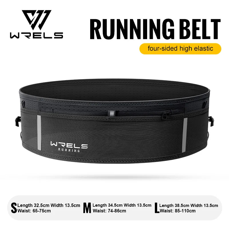 WRELS Waist Bag Invisible Elastic Running Belt Multi-Function Fanny Pack Waterproof Close-Fitting Marathon Waist Belt Bag