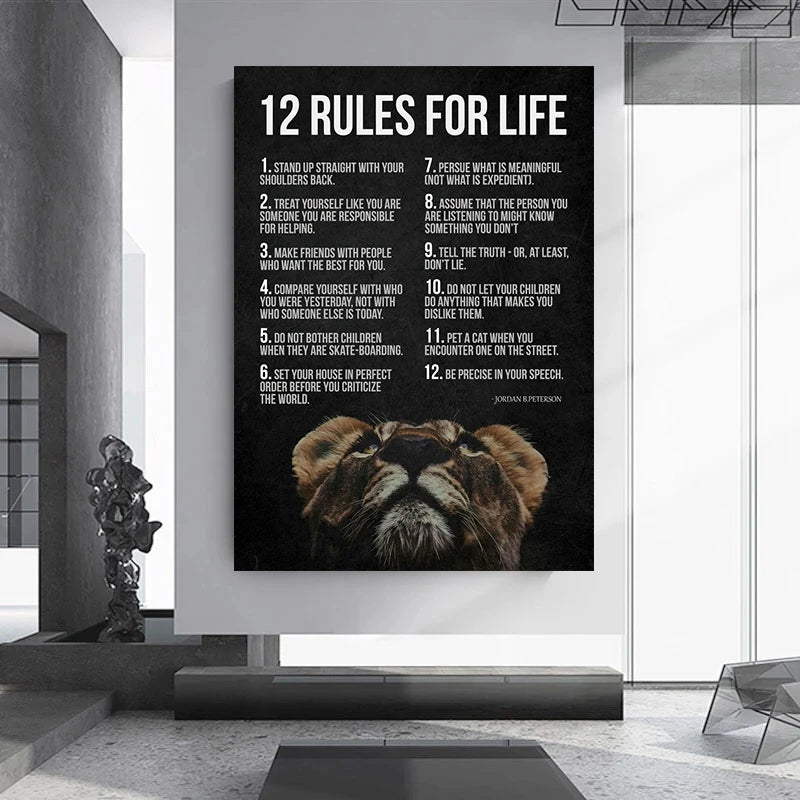 Motivational Quotes Success Canvas Poster Lion Mindset Is Everything Poster Wall Art Print Painting Office Living Room Decor