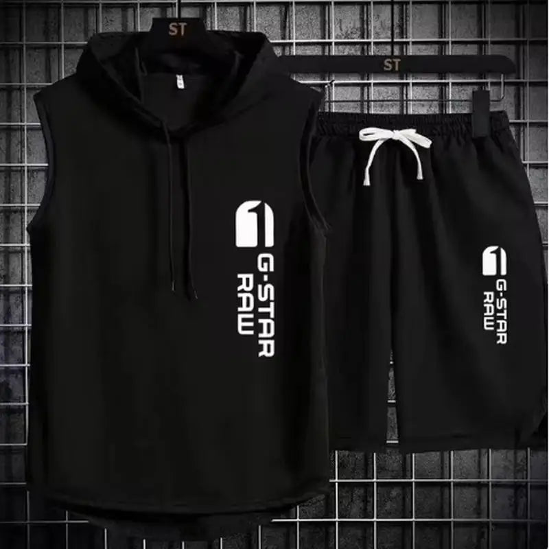 Men's track suit summer sportswear two-piece t-shirt shorts brand tracksuit jogging men's sports suit fitness clothes exercise