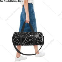 Halloween Spiderweb Sport Bags Scary Spooky with Shoes Gym Bag Oxford Men Women Design Handbag Swimming Cute Fitness Bag