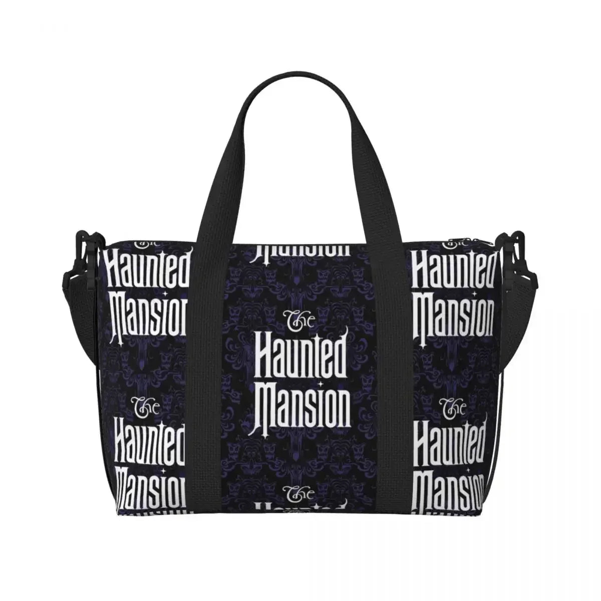 Gothic Vampire Halloween Haunted Mansion Beach Travel Bag Large Capacity Tote Bags for Yoga Women Shopping Duffle Shoulder Bag