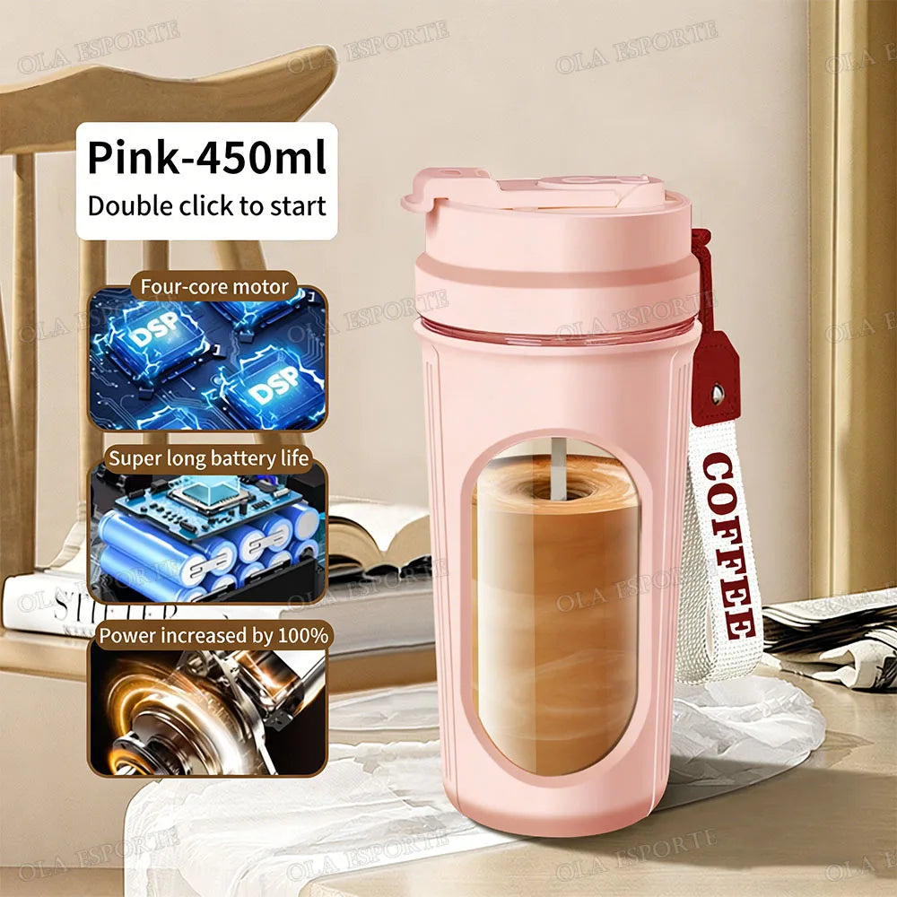 450-700ml Electric Automatic Mixing Cup Portable Whey Protein Shaker Bottle Battery Powered Fully Automatic Stirring Cup Home