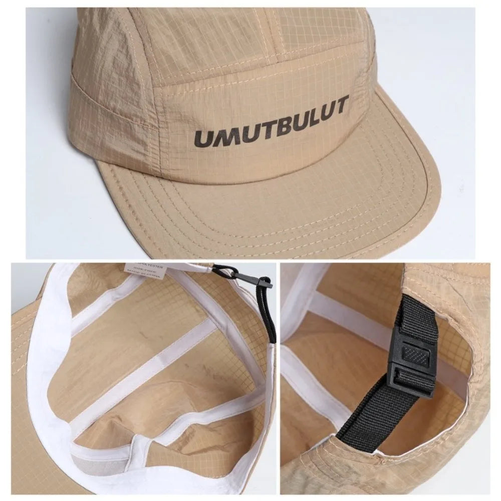 5 Panel Embroidered Letter Quick Dry Mesh Cap - Unisex Outdoor Running Cycling Hat, for Men Women Sports Fashion, Headwear