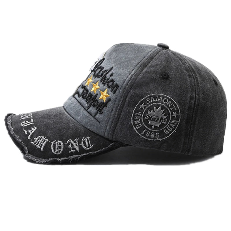 Unisex Washed Cotton Vintage Cap Letter Embroidery Baseball Cap Men And Women Outdoor Sports Hats