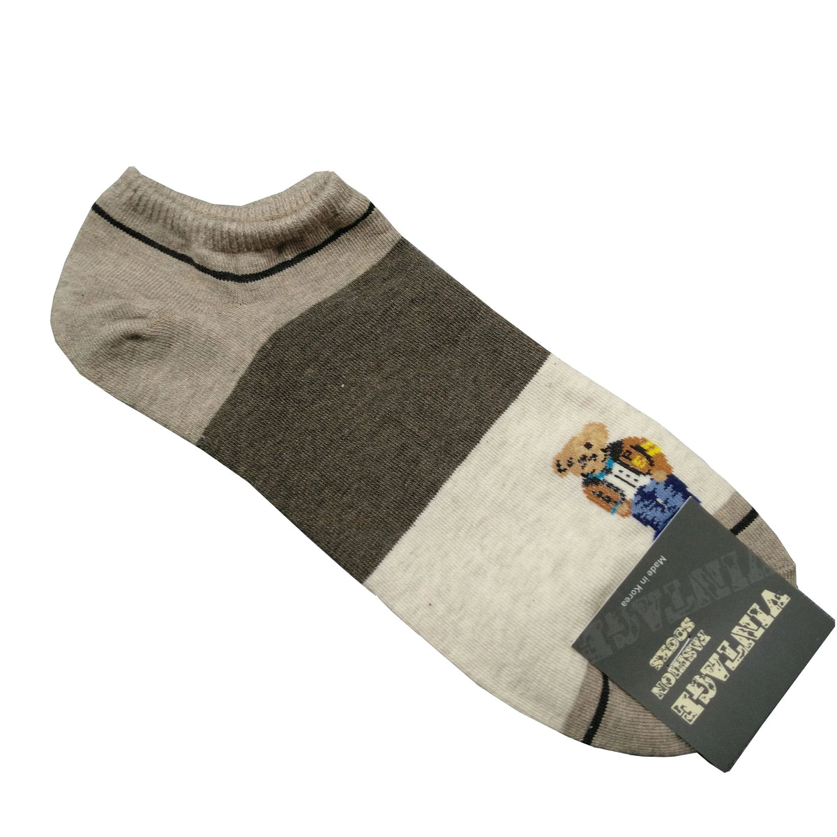Good Quality Cartoon Gentleman Bear Men's Socks Cotton Harajuku Style Sport Boys Skateboard Novelty Breathable  Christmas Gifts