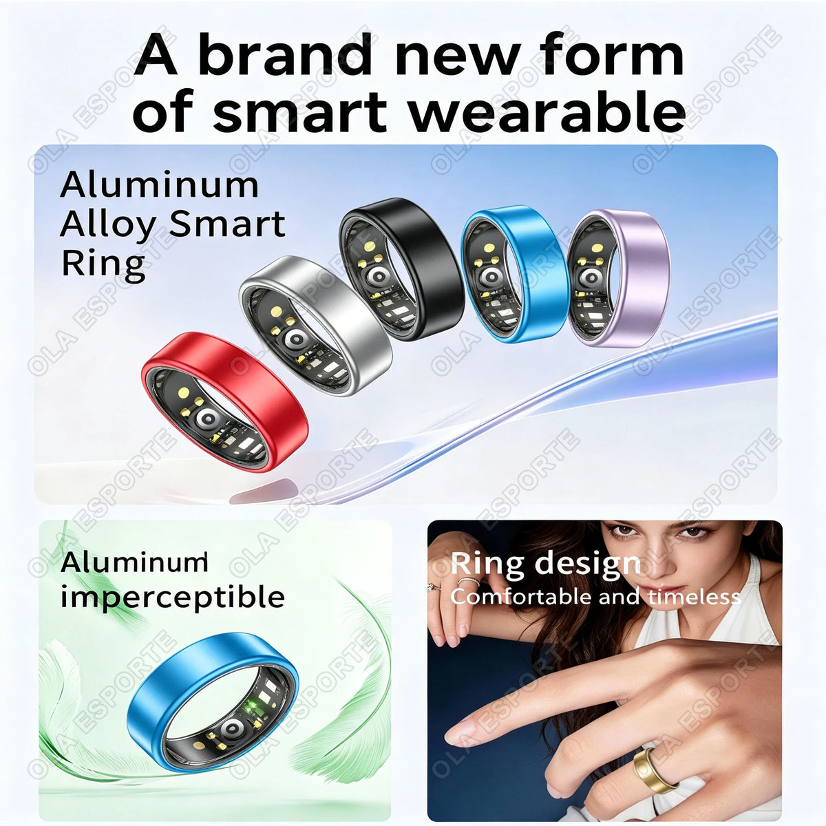 2026 New Smart Ring Heart Rate Blood Pressure Sleep Monitoring Motion Tracking IP68 Waterproof Men Women Smart Ring Holiday Gift