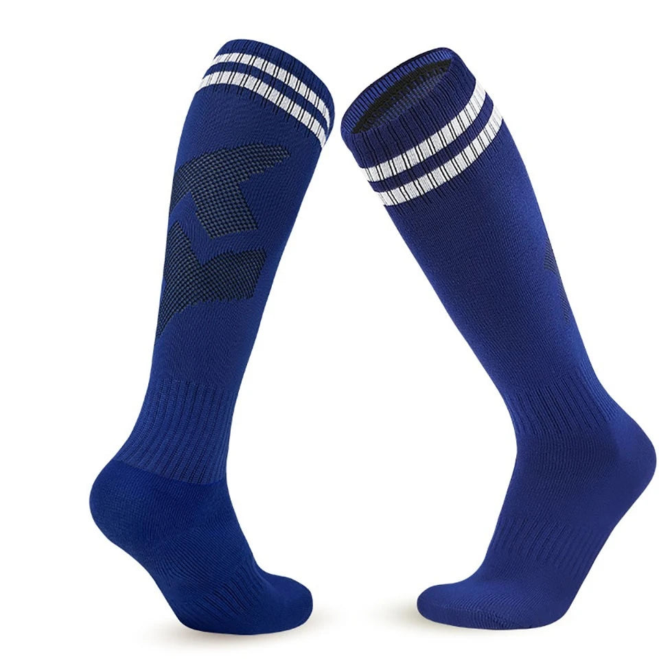 Loogdeel 1 Pair Soccer Socks Stretchy Compression Knee High Tube Socks Football Athletic Socks for Men Women Teens Kids
