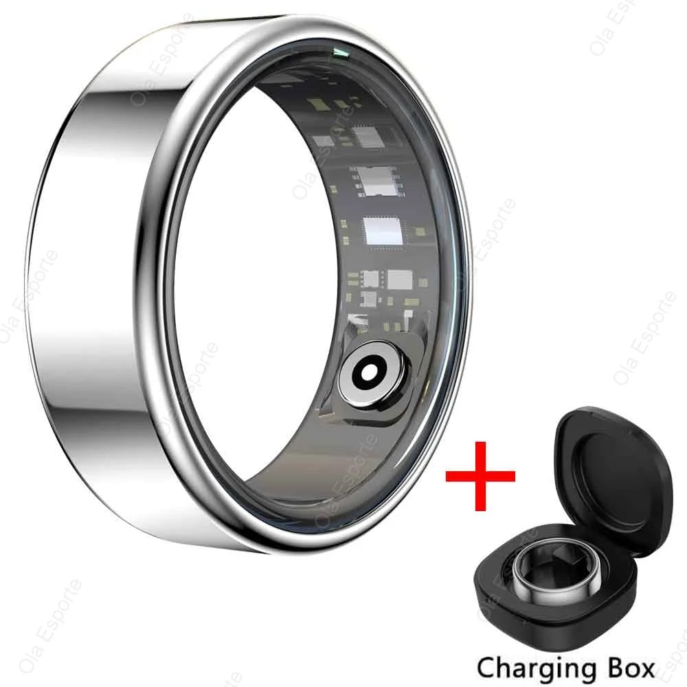 2026 new smart ring blood pressure，oxygen monitor，long battery life，5ATM waterproof，GPS tracking smartring for men and women