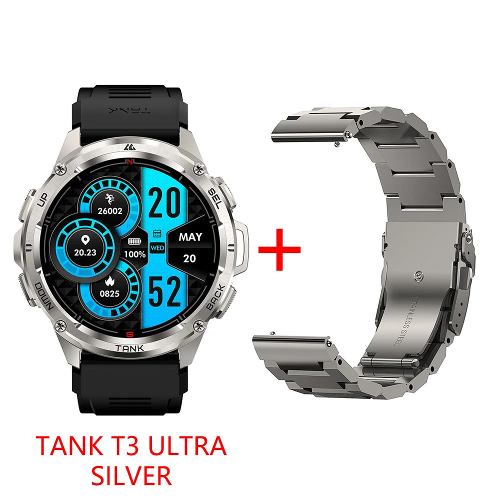 2025 Original KOSPET TANK T3 Ultra GPS Smart Watch for Men Rugged Smartwatch 470mAh Fitness AMOLED Bluetooth Electronic Watches