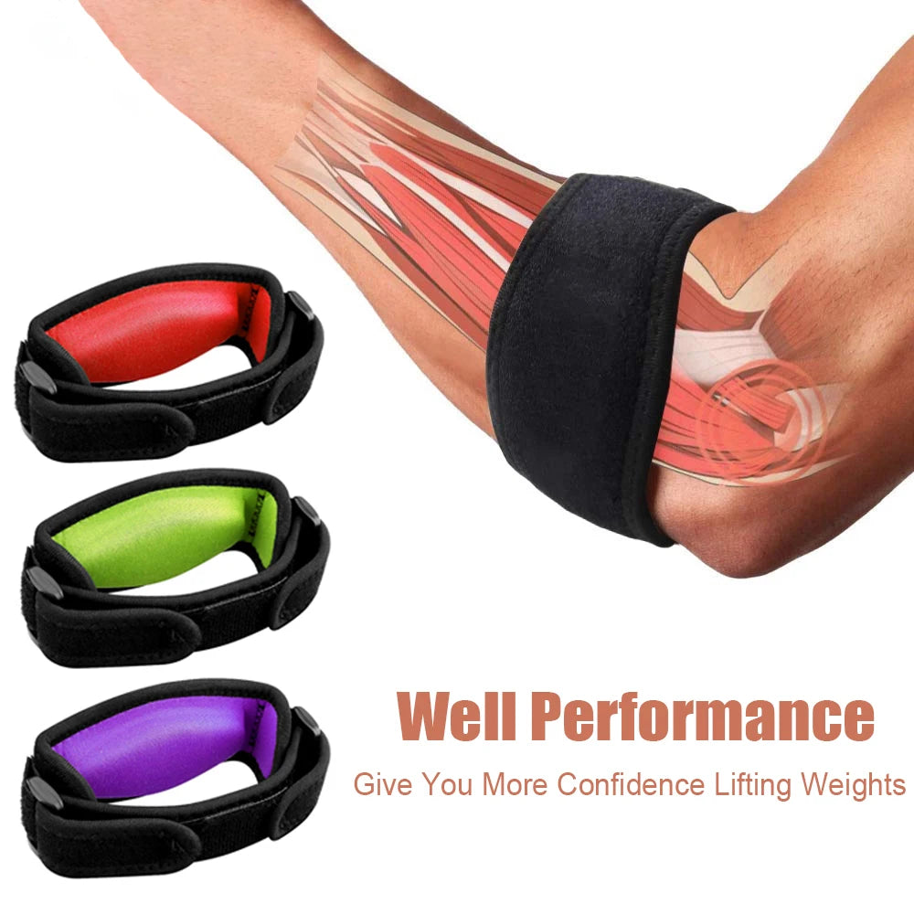 BraceTop 1PC Tennis Elbow Brace for Tendonitis,Forearm Pain,Golf Elbow Support,Arm Strap Band with Compression Pad for Men Women