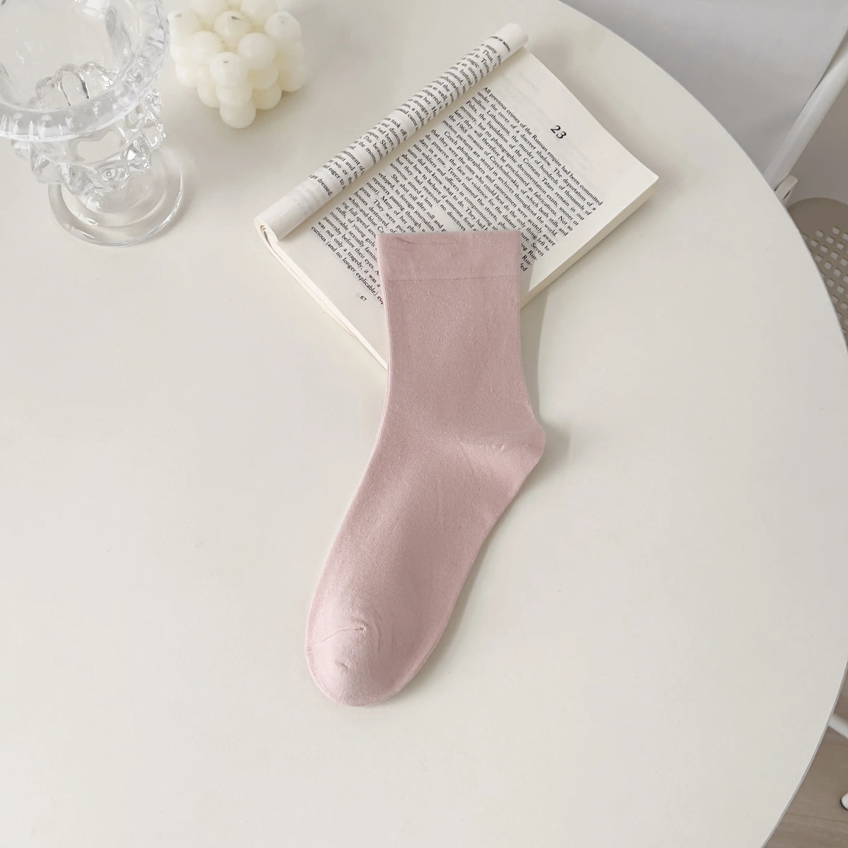 Pure Cotton Seamless Women's Mid-Calf Socks, Spring/Autumn Loose Fit Postpartum Socks