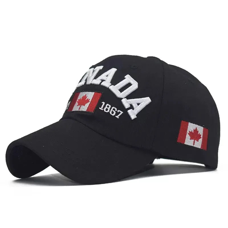 Canada Dad Unisex Cotton Baseball Cap Maple Leaf Flag Cap Embroidered Unisex Cap Outdoor Sun Hats for Adult