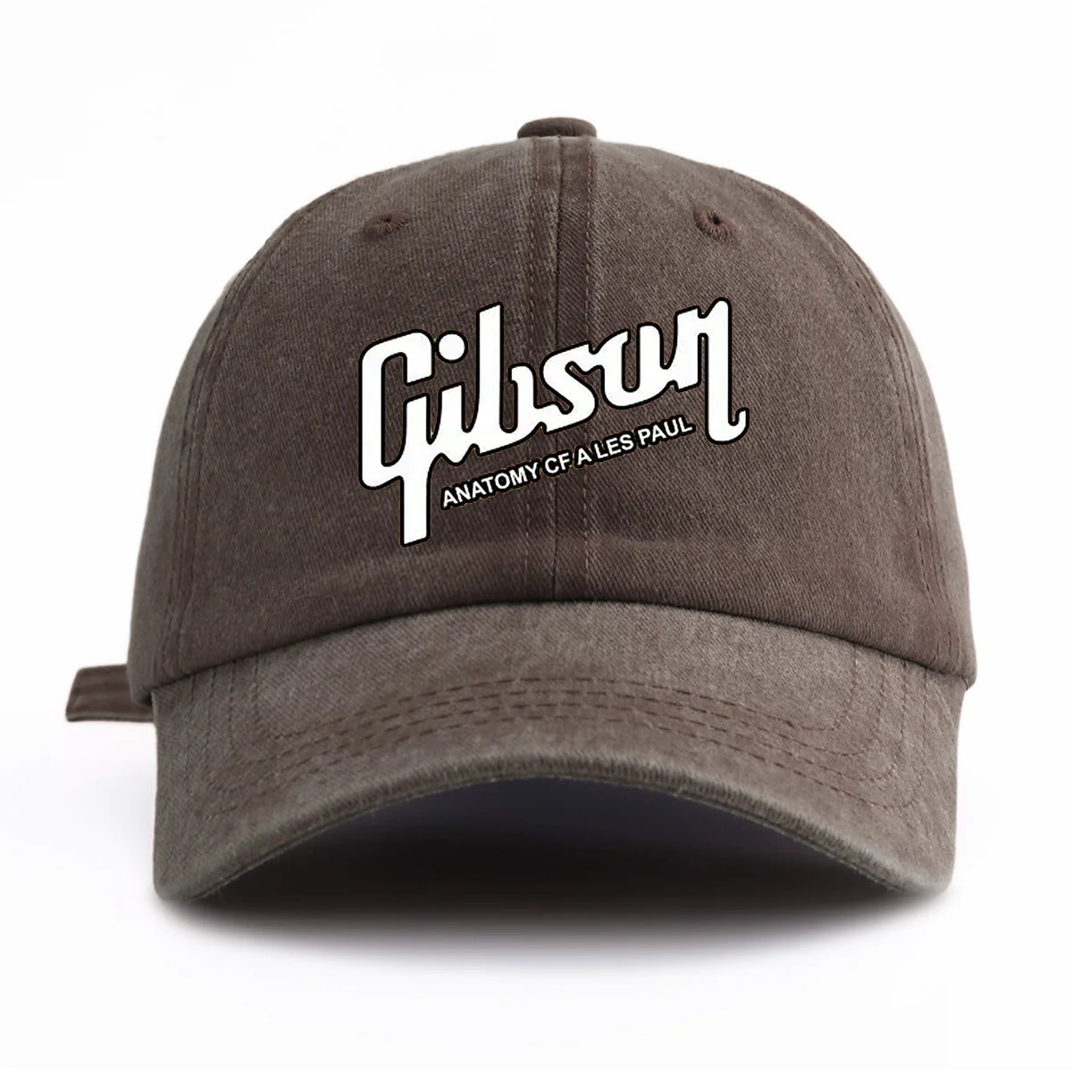 1pc Gibson Print Washed Baseball Cap for Adults,  Minimalist Retro Style Casual Soft Adjustable Dad Hat, Perfect As Gift
