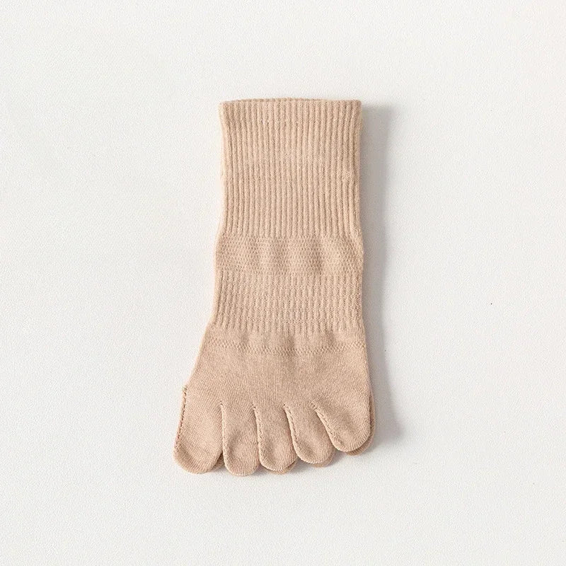 5 Pairs Five Finger Socks Women Low Cut Ankle Toe Socks with Separate Fingers Summer Mesh Cotton Sports Socks Running Yoga