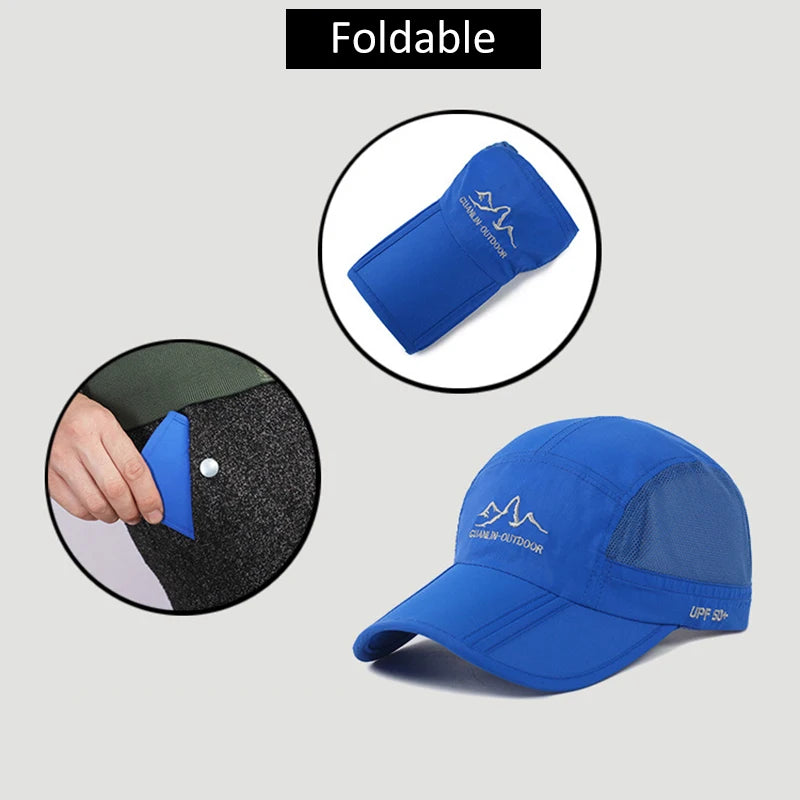Summer Quick Drying Ultra-Thin Breathable Baseball Cap Men Women Snapback Folding Sport Outdoor Hiking Mountaineering Hat A138