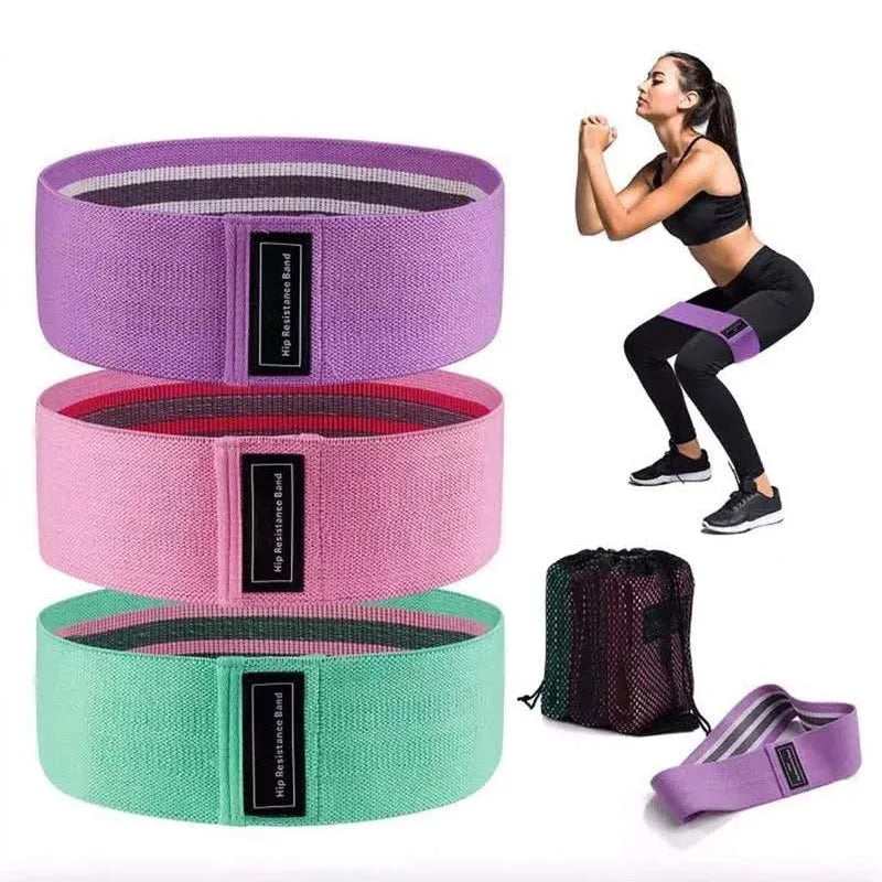 3Pcs Fabric Resistance Hip Booty Bands Glute Thigh Elastic Workout Squat Circle Stretch Fitness Strips Loops Yoga Gym Equipment