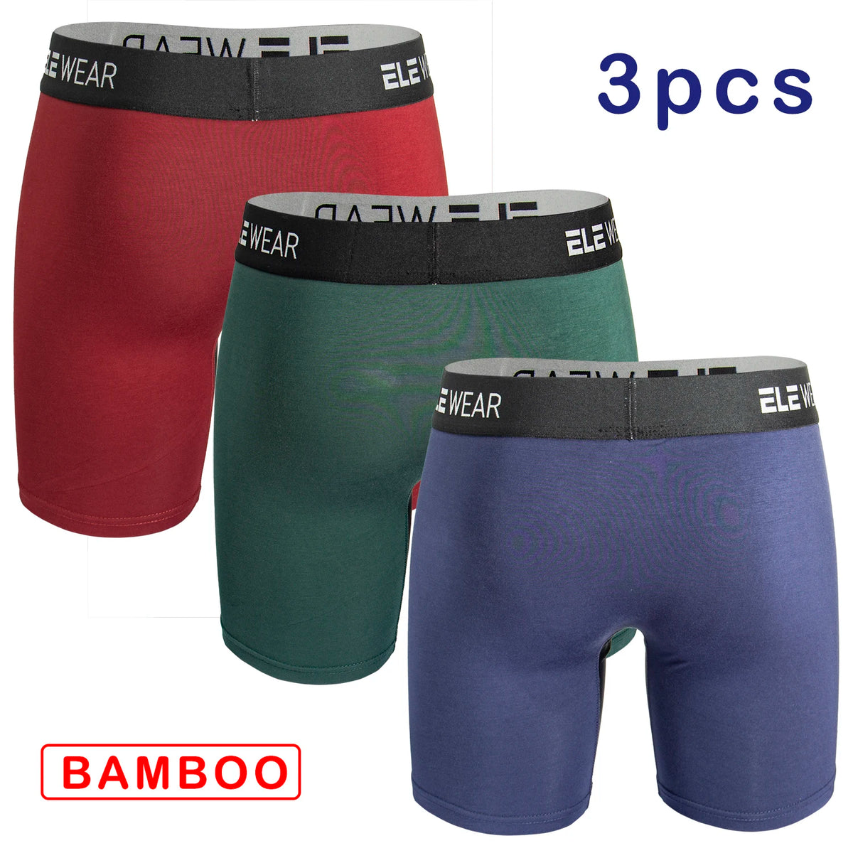 Bamboo Men's Underwear Long Sports Underwear, Moisture-Wicking, Boxer Briefs For Men