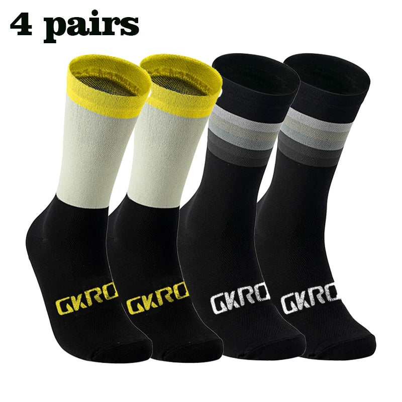 4 Pais High Quality Profession Team Men Women Cycling Socks Bike Socks Breathable Bicycle Socks Outdoor Sportswear Racing Socks