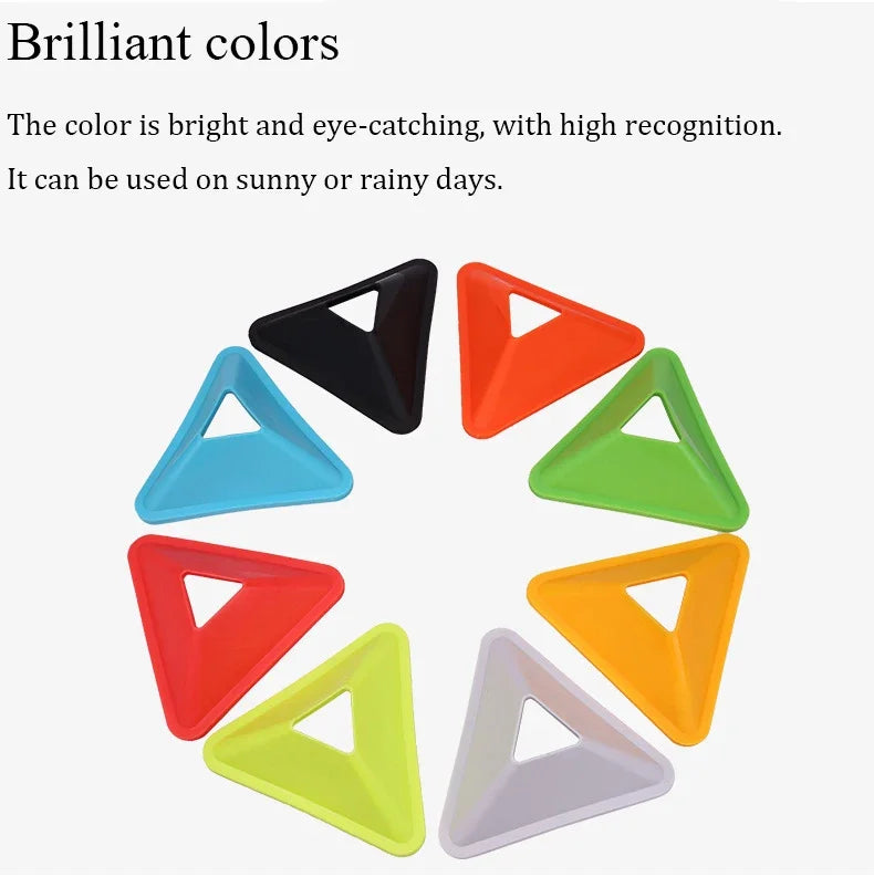 10PCS Triangle Football Training Disc Marking Agility Training Cones for Kids Adult Soccer Practice Portable Sports Equipment