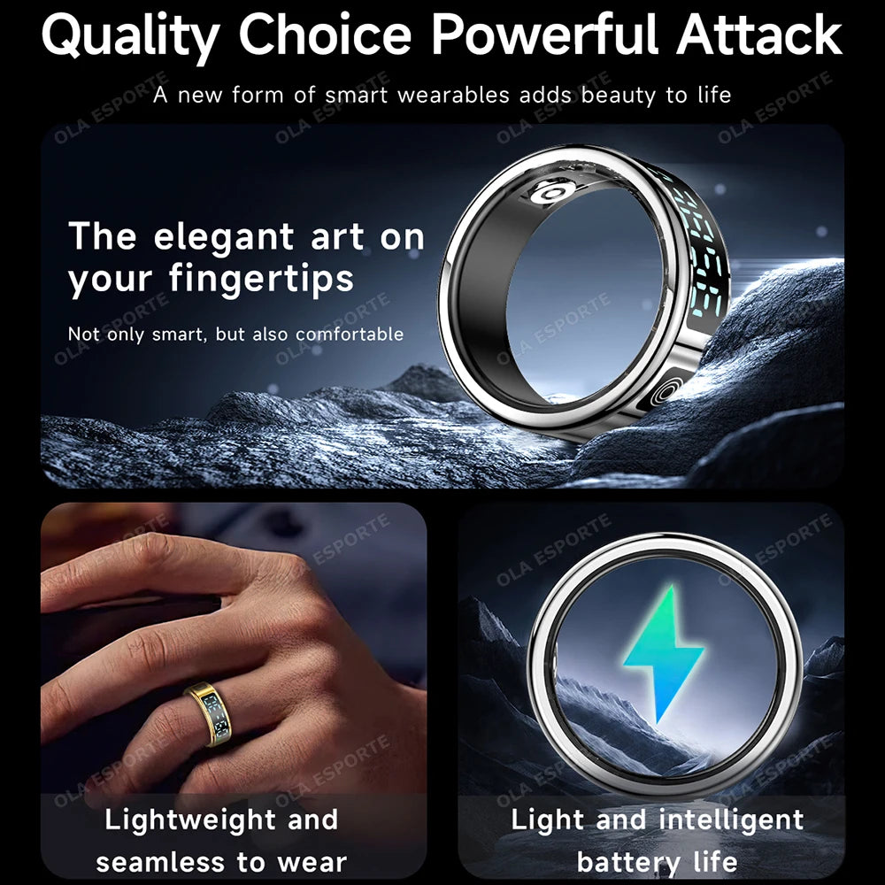 2026 NEW Smart Ring Men Women Charging Case HR SpO2 Blood Pressure Sleep Sport IP68 5ATM Waterproof Holiday Gift Android IOS