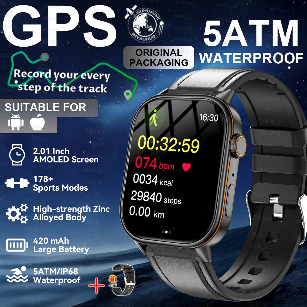 2026New Military Dual-band GPS Smart Watch Compass IP68K Waterproof Bluetooth Call Heart rate Sports Smart Watch For IOS Andriod