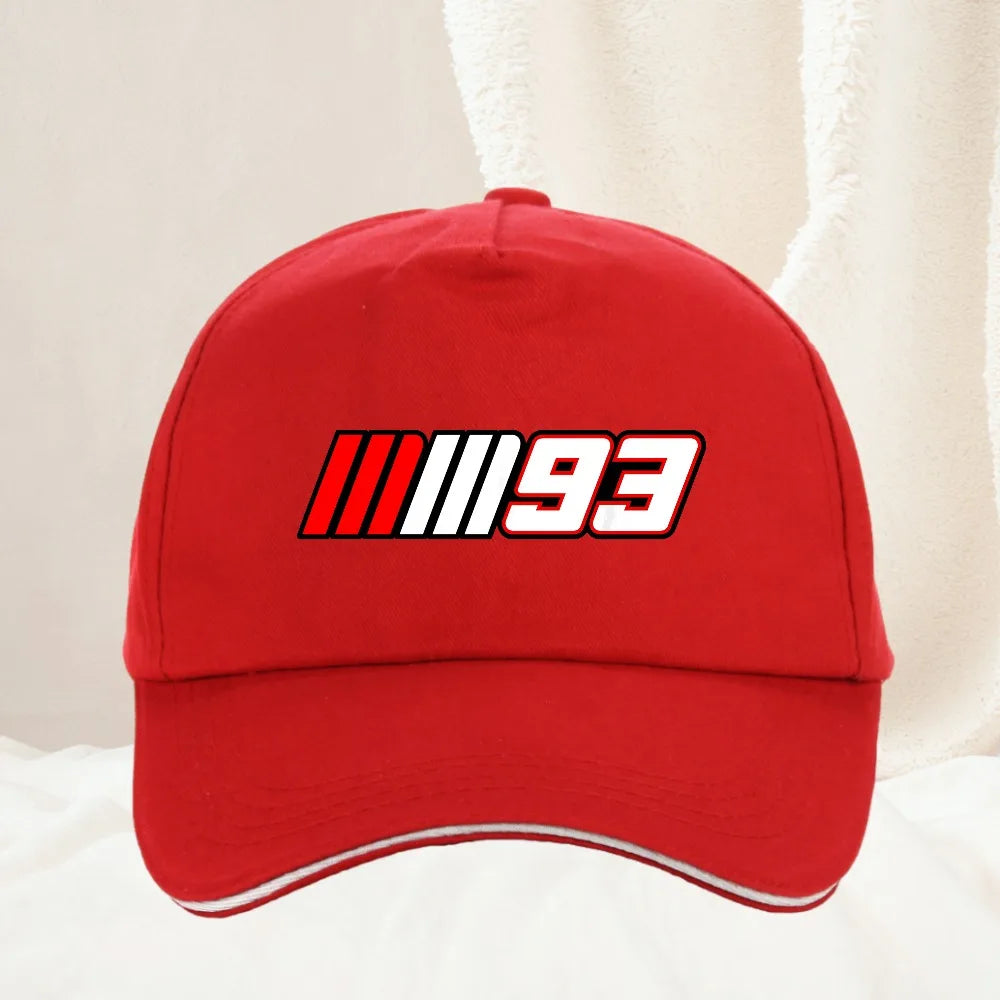 Summer Motorcycle Race Car No. 93 Printed Baseball Cap Fashion Leisure Sports man racing hat Adjustable Golf hats