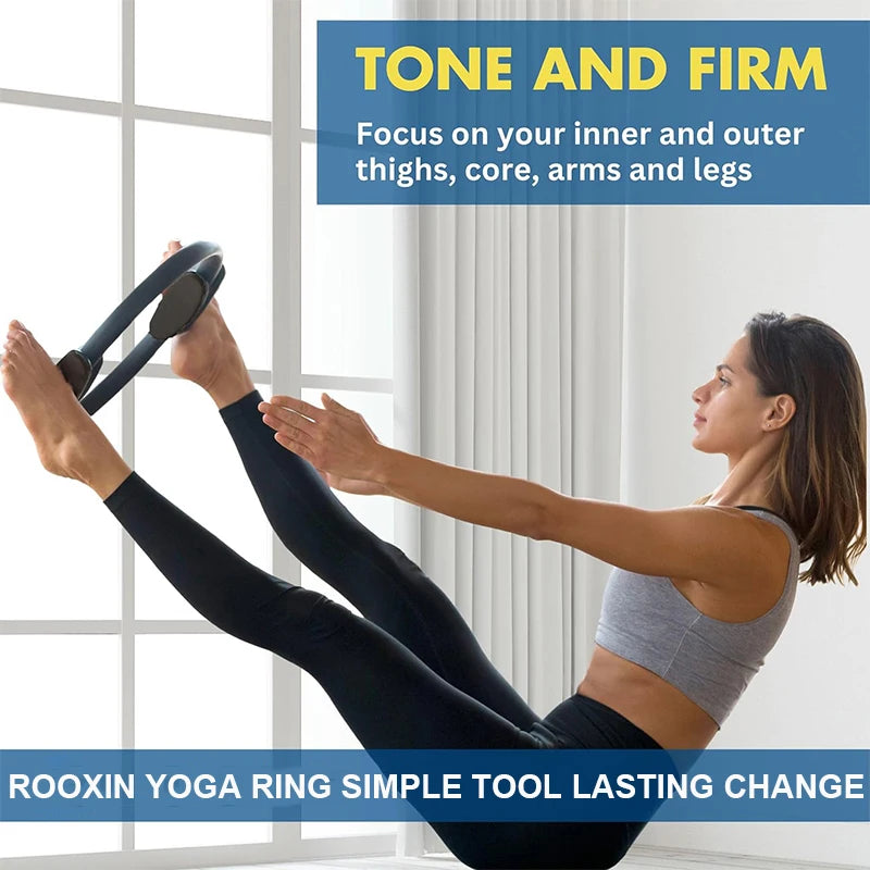 Yoga Ring Pilates Ring Women Girl Fitness Exercise Home Resistance Elasticity Yoga Gym Workout Pilates Circle Yoga Circle  ﻿