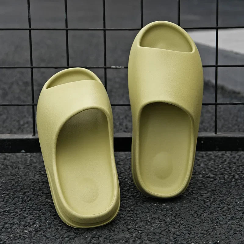 Summer Slippers Men Women Indoor Eva High Soft Bottom Sandals Open Toe Trend Slides Light Beach Shoes Slippers Home Size 36-47